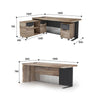 AFTAN BLACK HAWK Limited Edition - Executive Desk Pedestal & Left Mobile Return 180cm - Warm Oak & Black