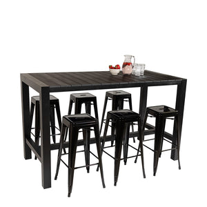 In & Outdoor Bar Table Black