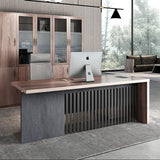 AFTAN BLACK HAWK Limited Edition - Executive Desk Pedestal & Left Mobile Return 180cm - Warm Oak & Black