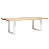 Apollo White 1800 Natural Elm Dining Table 