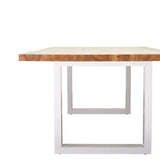 Apollo White 1800 Natural Elm Dining Table 