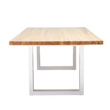 Apollo White 1800 Natural Elm Dining Table 