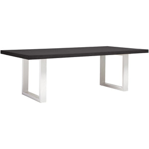 Apollo White 2400 Black Polished Concrete Dining Table